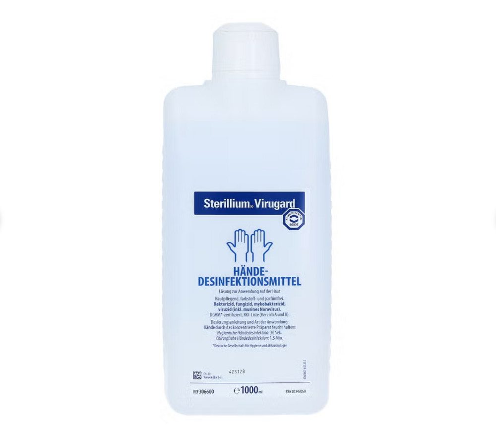 DocMed Sterillium Virugard Hand-Desinfektionsmittel (Einzelprodukt, [1-St. Farbstoff- und Parfümfrei Antivirales Desinfektionsmittel, Viruzid)