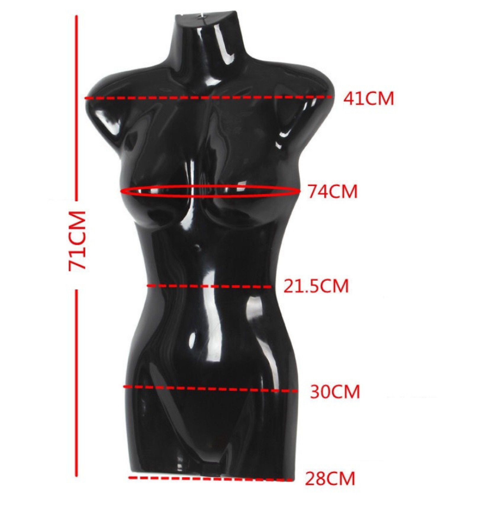 BAYLI Schneiderbüste 1 x Torso Weiblich, 72 cm Damentorso aus Kunststoff, Oberkörper Halbpl – Bild 3 von 5