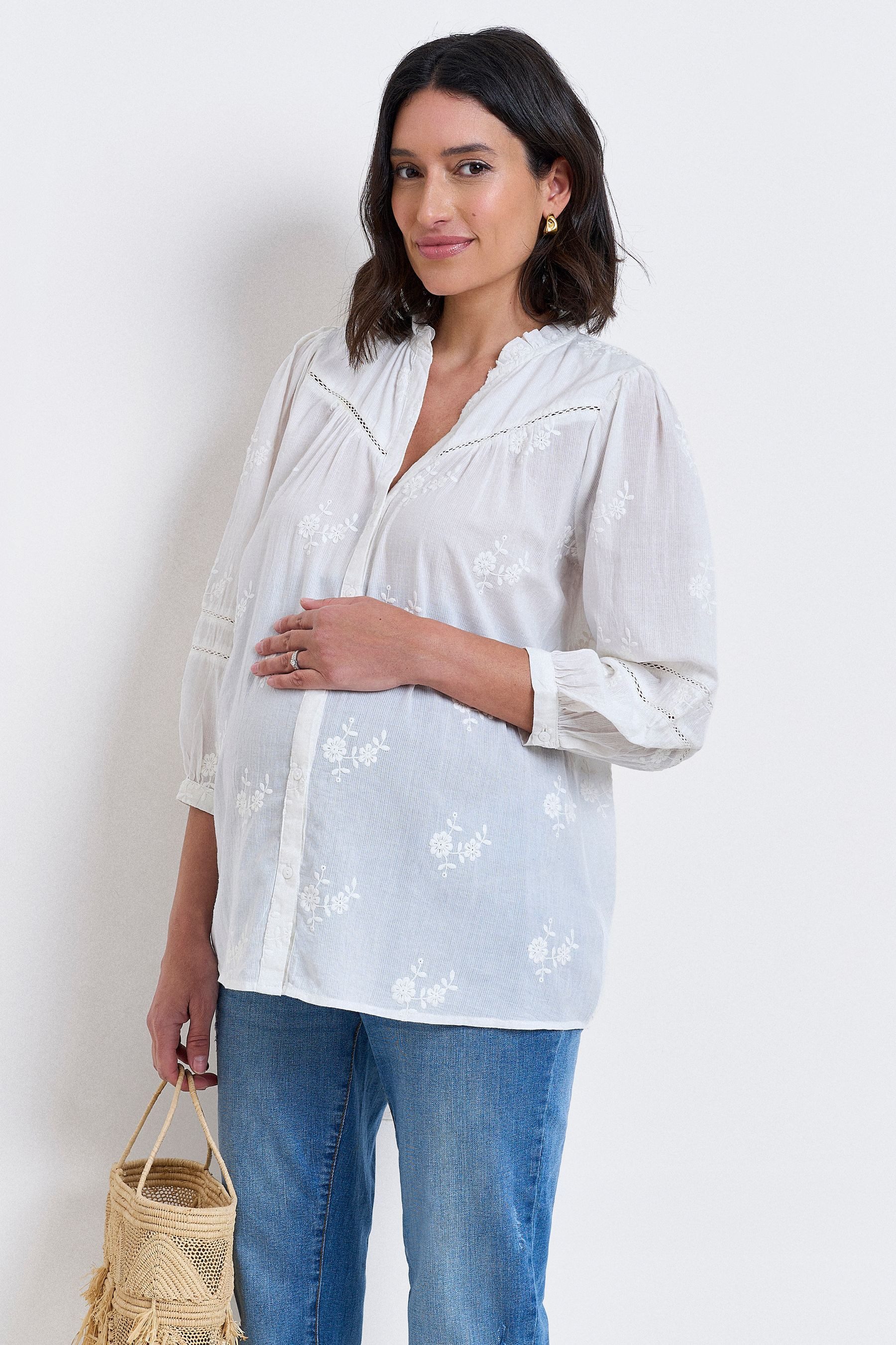 Umstandsbluse Seraphine Baumwollbluse Umstands- und Stillmode