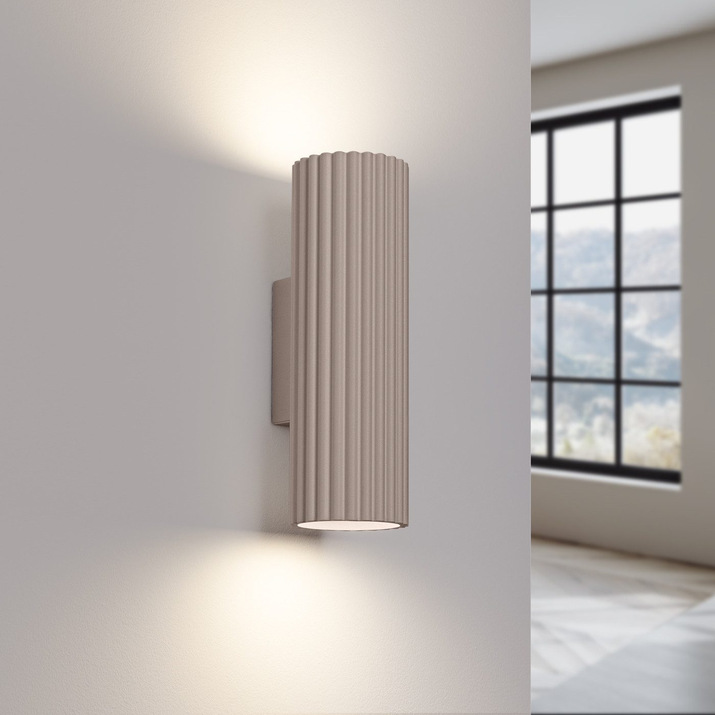 SOLLUX lighting Wandleuchte Wandleuchte Karbon 20 Taupe, Nicht enthalten