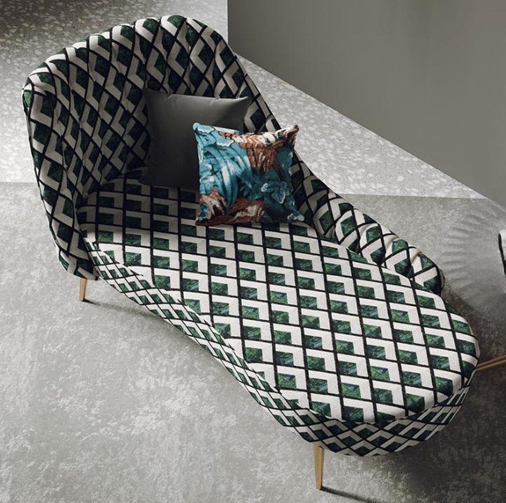 JVmoebel Chaiselongue Polsterstuhl Relaxliege in Schwarz mit Edelstahlfüßen, 1 Teile, Made in Europa