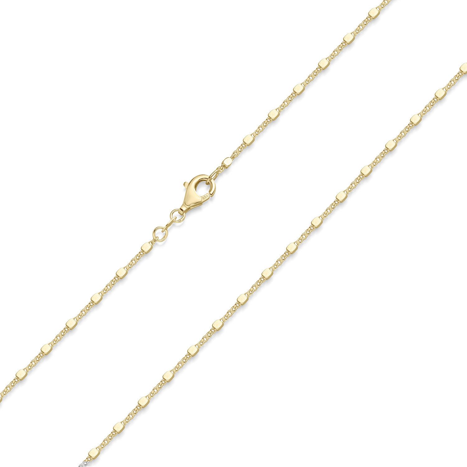 Materia Kette ohne Anhänger Damen Gelbgold Würfelkette 925 Sterling Silber günstig online kaufen