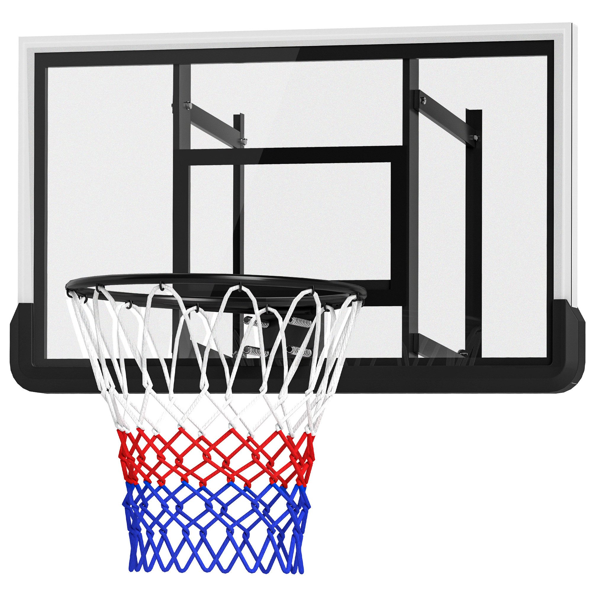 Novzep Basketballkorb Basketballkorb für Wandmontage, gefederter Korb, bruchsichere Rückwand