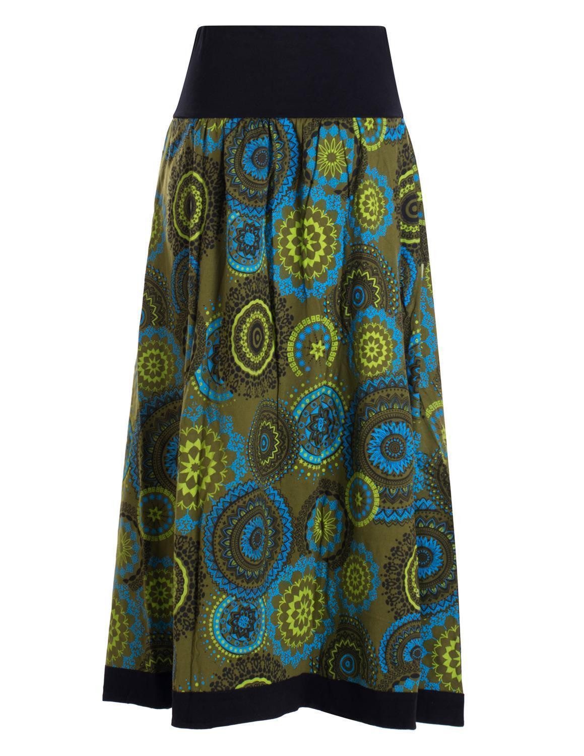 Vishes Maxirock Langer Damen Herbst-Rock Herbströcke Bunt mit Mandalas bedruckt Hippie, Festival, Boho Style – Bild 2 von 4
