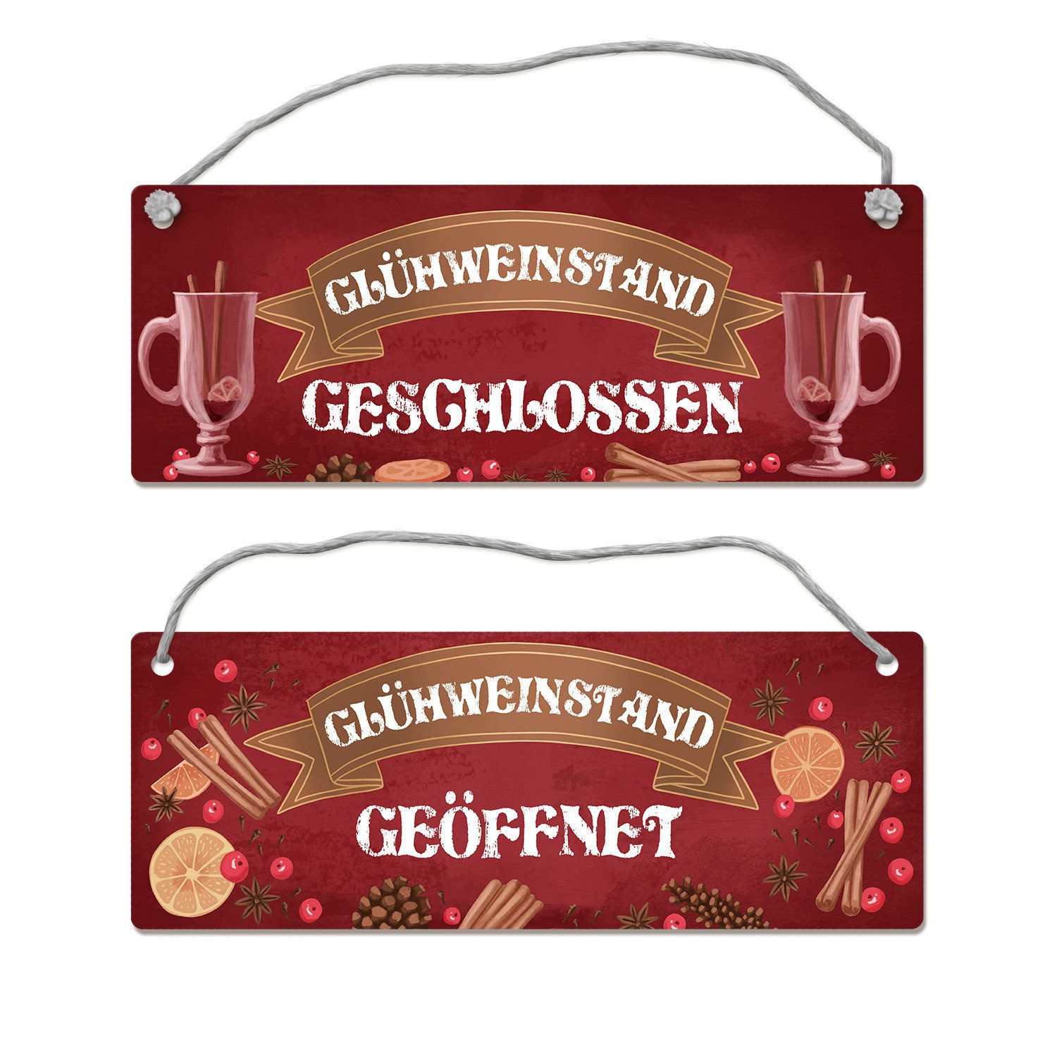 Metallschild Wendeschild mit Kordel Das perfekte Gadget für deine Weihnachtsparty