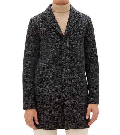 SELECTED HOMME Wintermantel SELECTED HOMME Herren Woll-Mantel klassischer Mantel aus recycelter Wolle Kurz-Mantel Grau