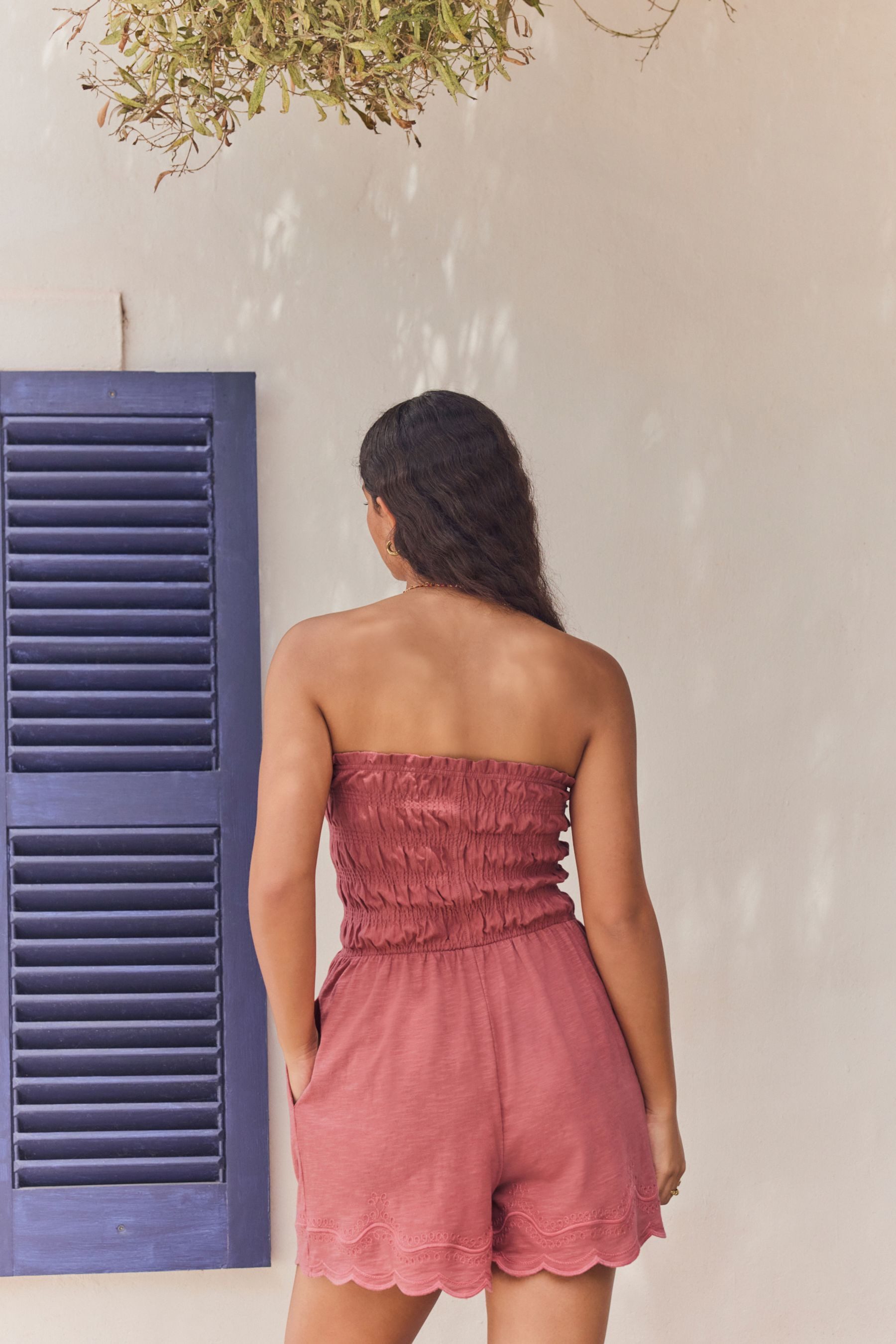 Next Playsuit Gesmokter Bandeau-Playsuit (1-tlg) günstig online kaufen