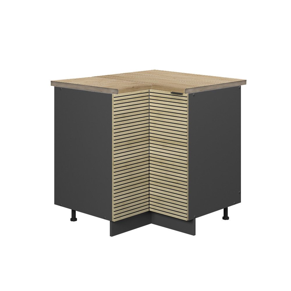 Vicco Eckunterschrank Fame-Line, Eiche Paneel/Anthrazit, 80.5 günstig online kaufen