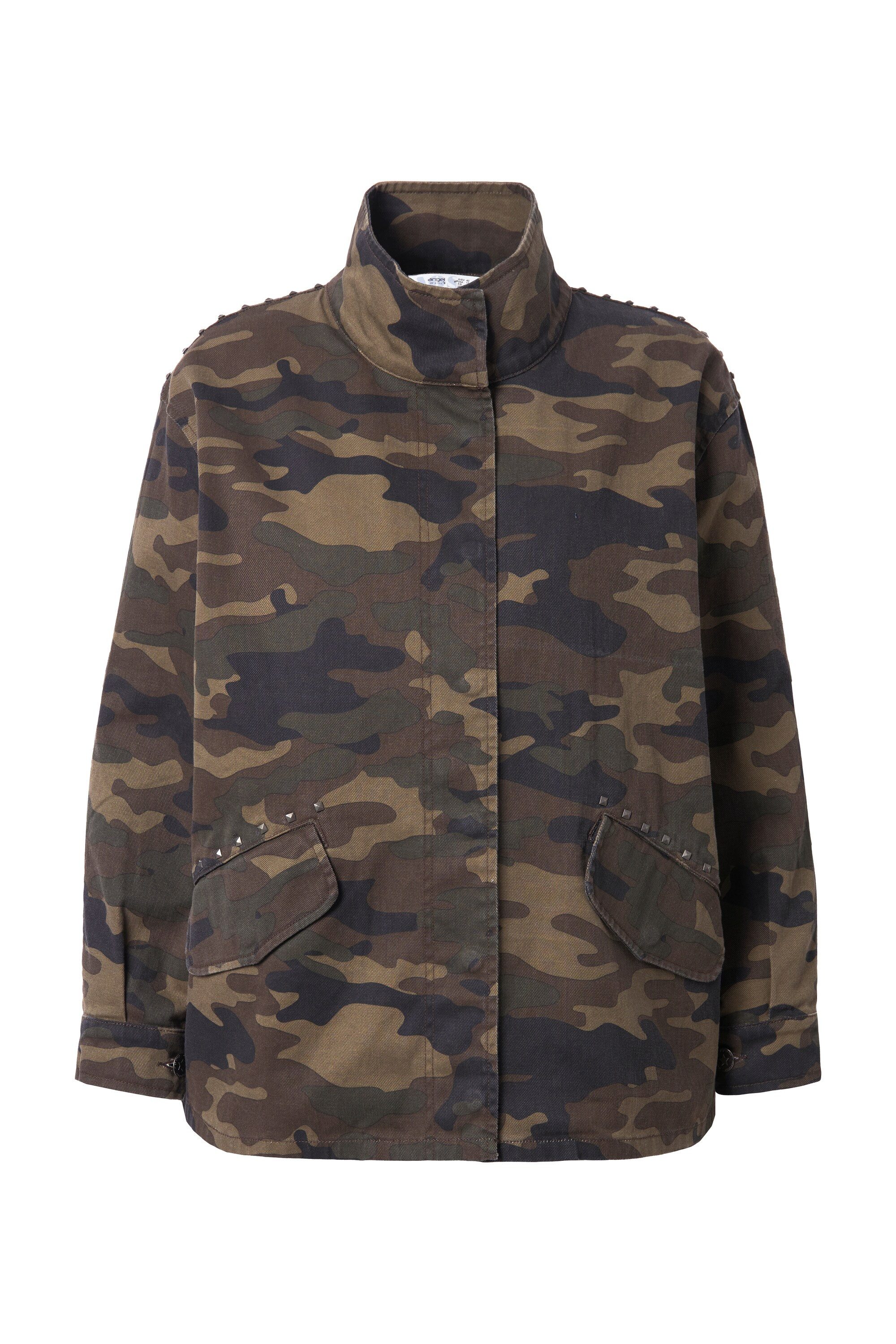 Angel of Style Sommerjacke Jacke Boxy Fit Camouflage Bindeband am Saum günstig online kaufen