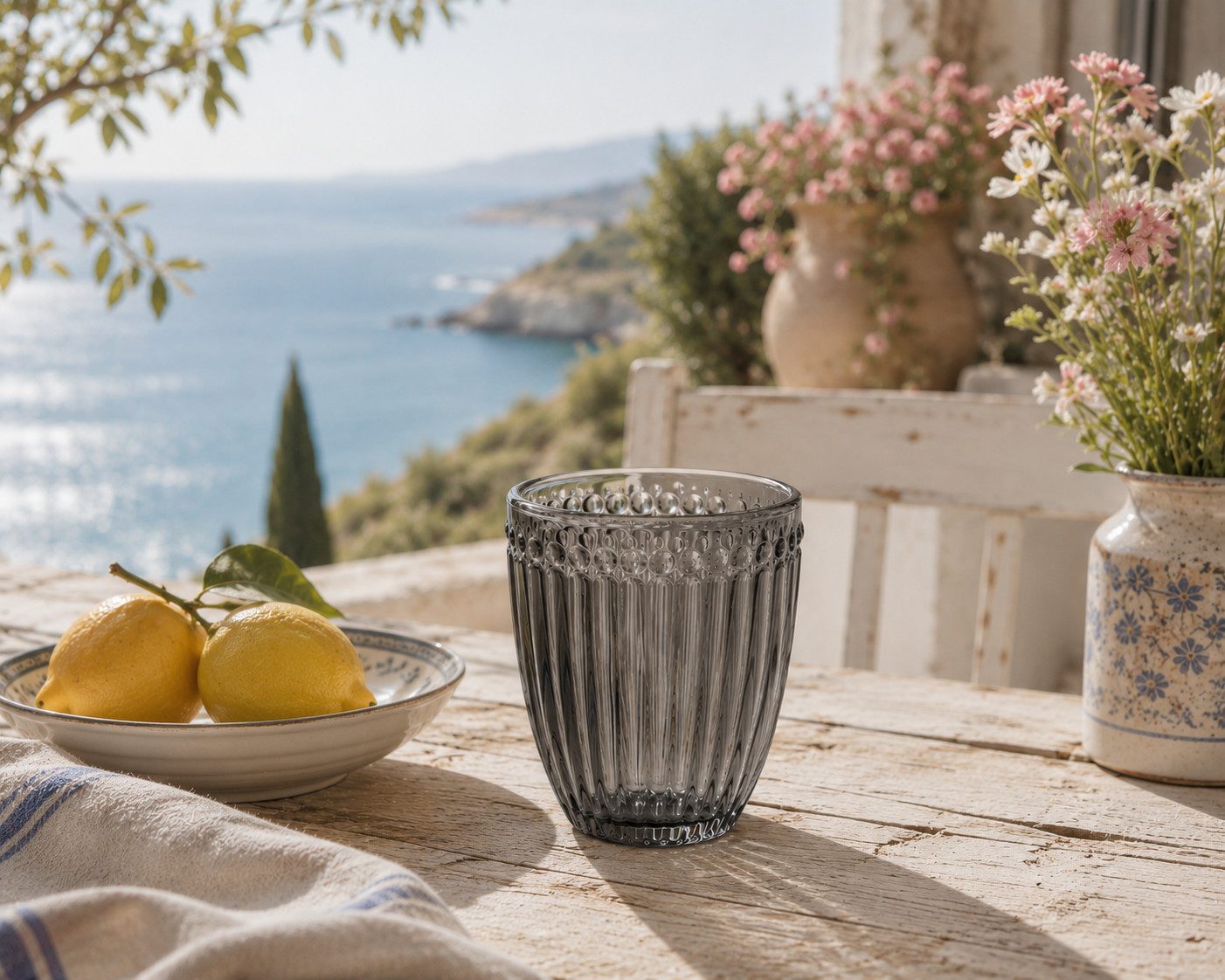 Greengate Glas GreenGate Wasserglas Alice Grau