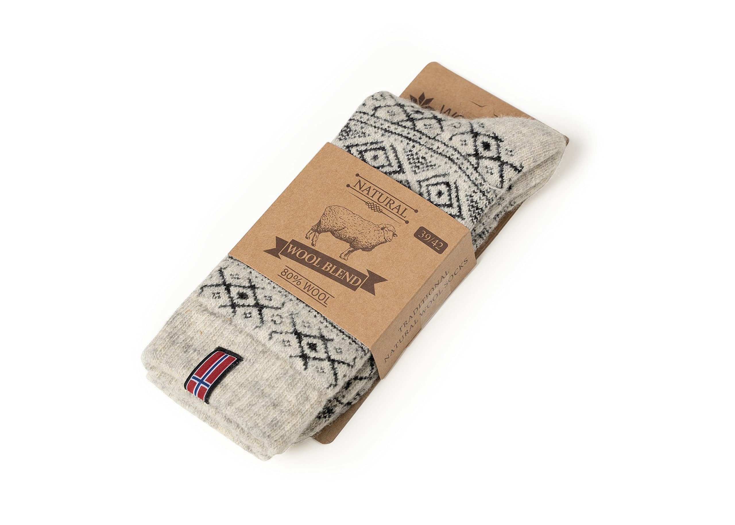 HomeOfSocks Norwegersocken 80% Wollsocken Norwegen Flagge Dicke Socken Hyggelig Warm 80% Wollanteil Norwegischem Design – Bild 2 von 5