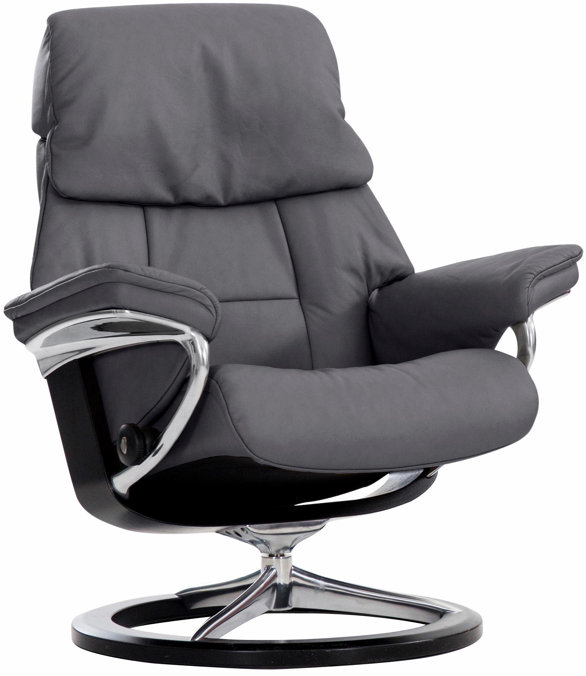 L, Relaxsessel Eiche, Größe Ruby mit Schwarz Relaxsessel Base, mit Hocker), (Set, Wenge, & Stressless® Signature Gestell Braun