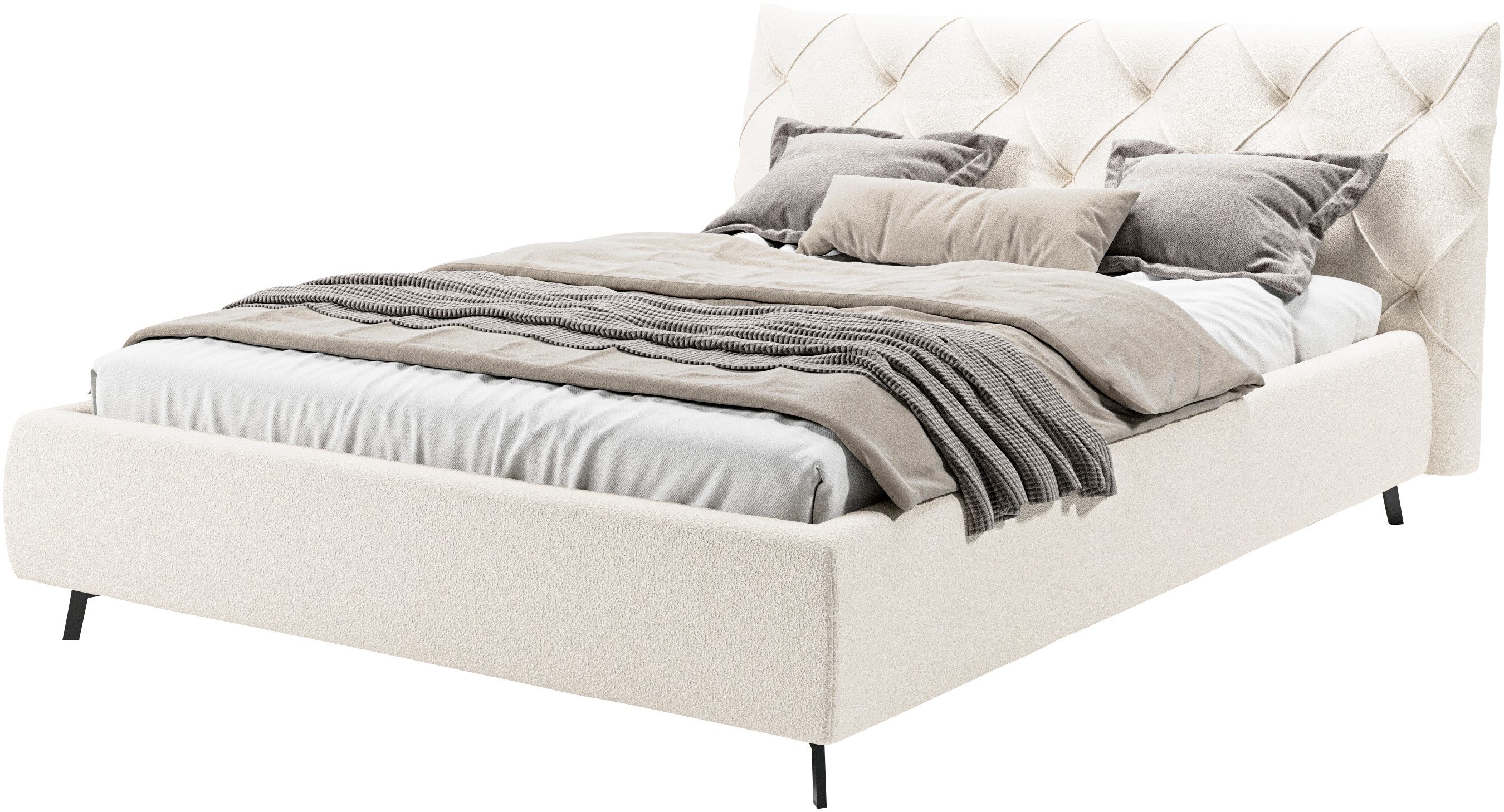 Home affaire Polsterbett Elloree, in 4 Breiten bis 200cm, auch in Leder, Kopfteilhöhe 105 cm, belastbar bis 280 kg, auch in Überlänge 220cm