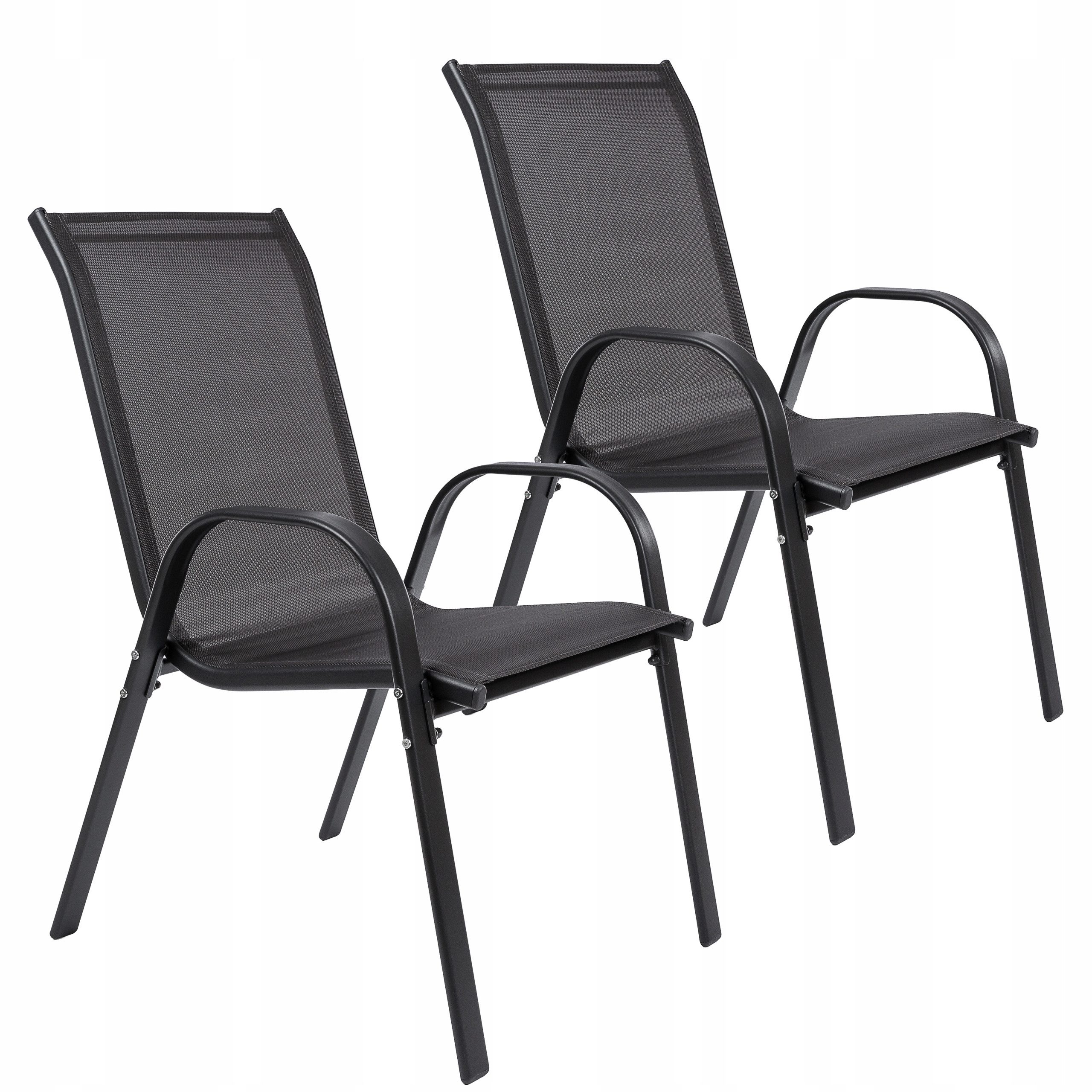 Campela Gartenstuhl 2 Gartenstühle Metall Textilene – wetterfest – stapelbar – Outdoor (Packung)
