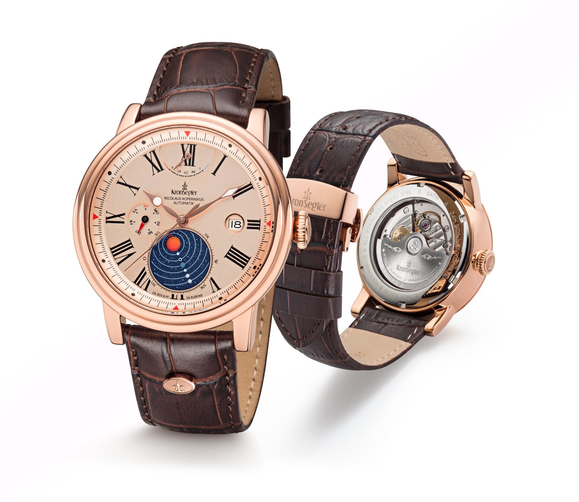 Kronsegler Automatikuhr Kopernikus Herren Armbanduhr m. Lederband günstig online kaufen