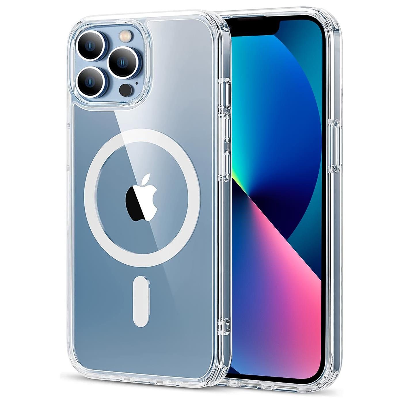 CoolGadget Handyhülle Premium Silikon Handy Case für iPhone 13 Pro 6,1 Zoll, Hülle Transparent Schutzhülle kompatibel mit MagSafe Zubehör