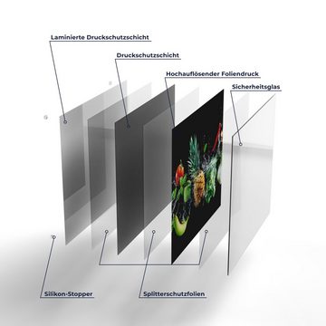 DEQORI Herdblende-/Abdeckplatte 'Sauberes Obst und Gemüse', Glas, (1 tlg), Glas Herdabdeckplatte Ceranfeld Herd