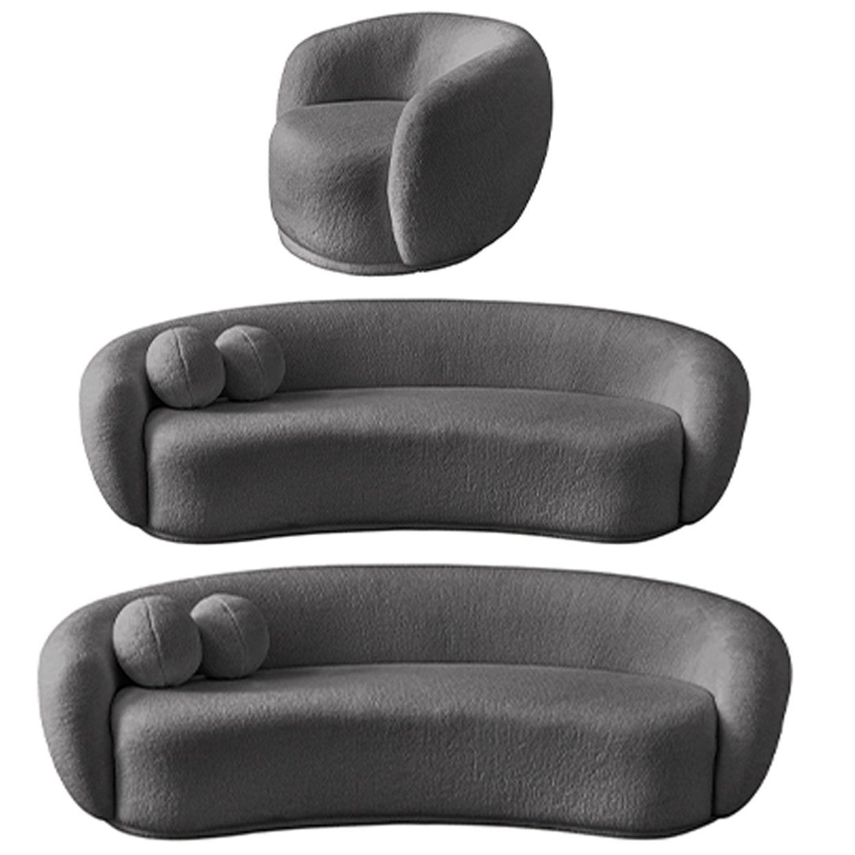 Palms-Store Sofa Set Mia in 5 verschiedenen Farbvarianten & Sitzausführungen, Hohe Belastbarkeit: bis zu 120 kg pro Sitzfläche