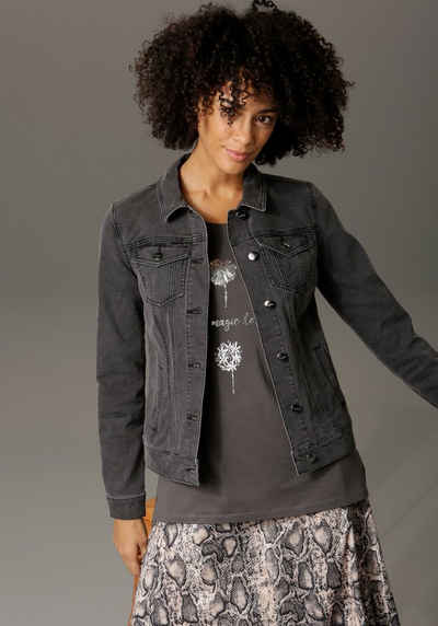 Aniston CASUAL Jeansjacke in trendiger Stone-Waschung