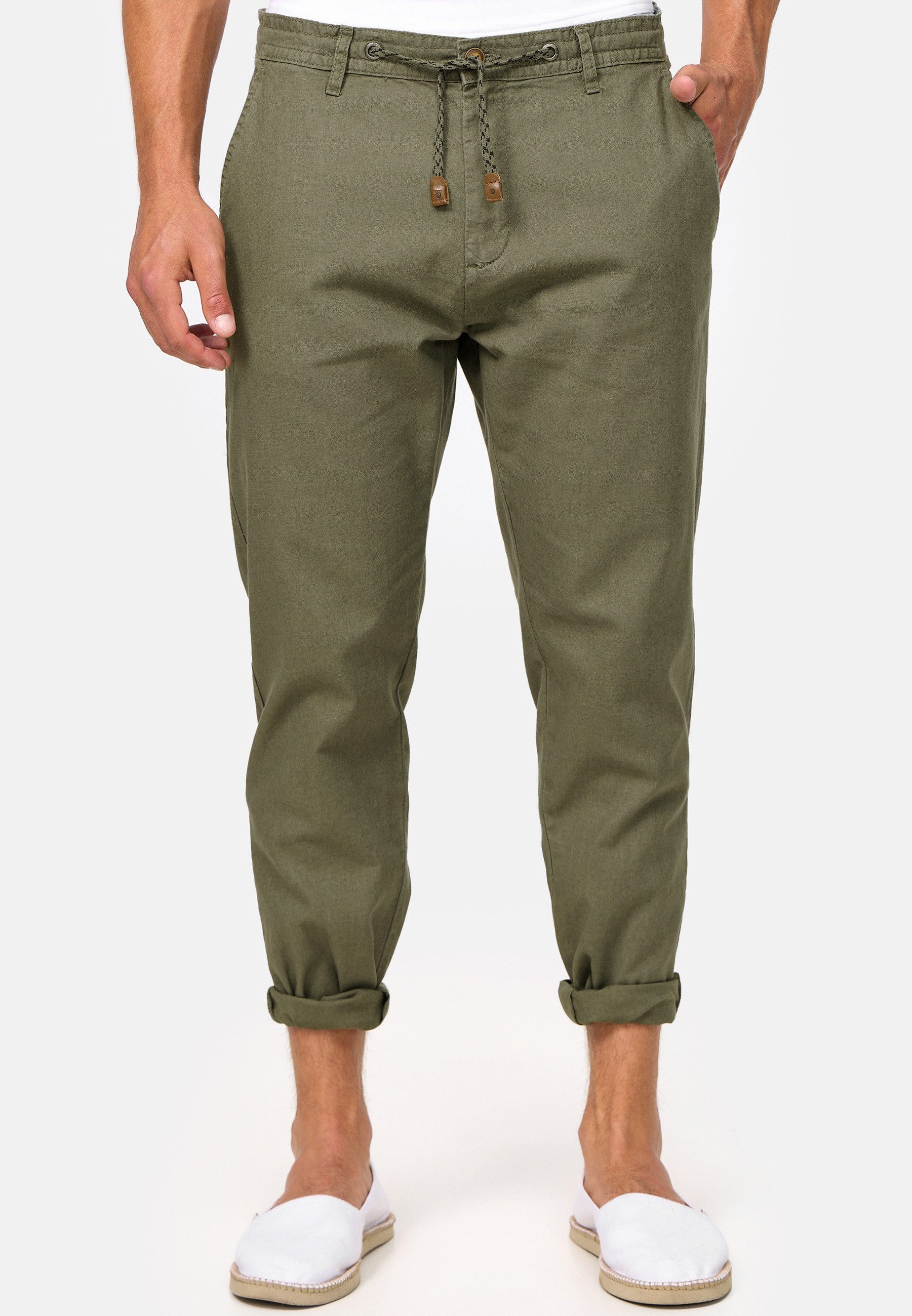 INDICODE Leinenhose Herren Veneto Sommerhose Leinen Herrenhose leichte Sommerhose mit Kordelzug