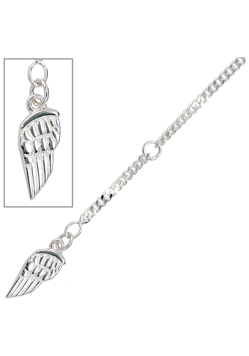 JOBO Fußkette Flügel, 925 Silber