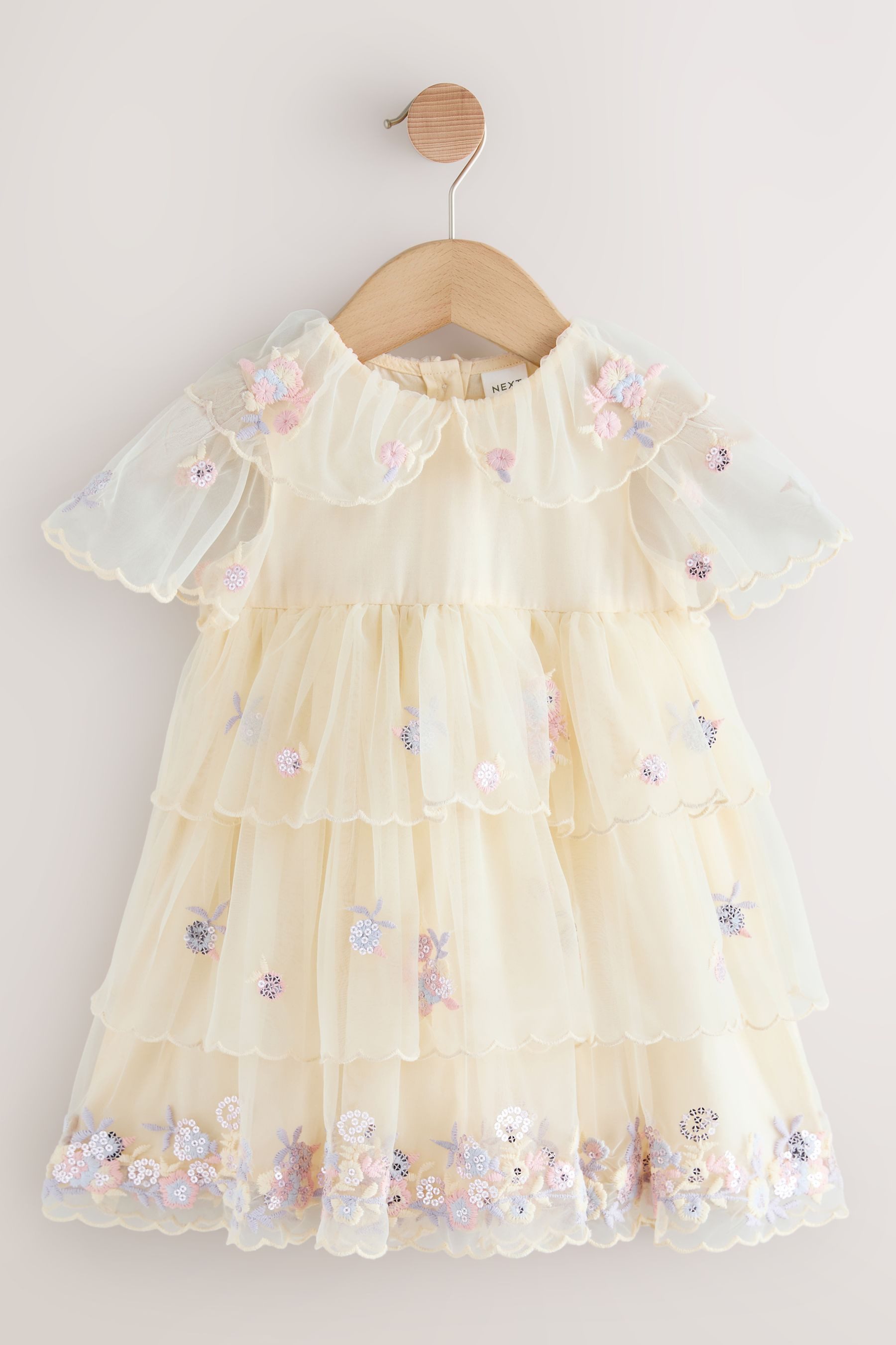 Meshkleid Besticktes Kleid aus Netzstoff