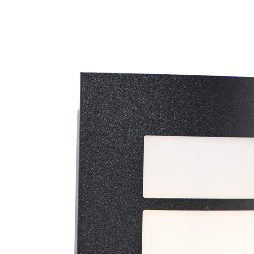 Qazqa Außen-Wandleuchte Miro, ohne Leuchtmittel, E27, Schwarz, Modern, Kuns günstig online kaufen