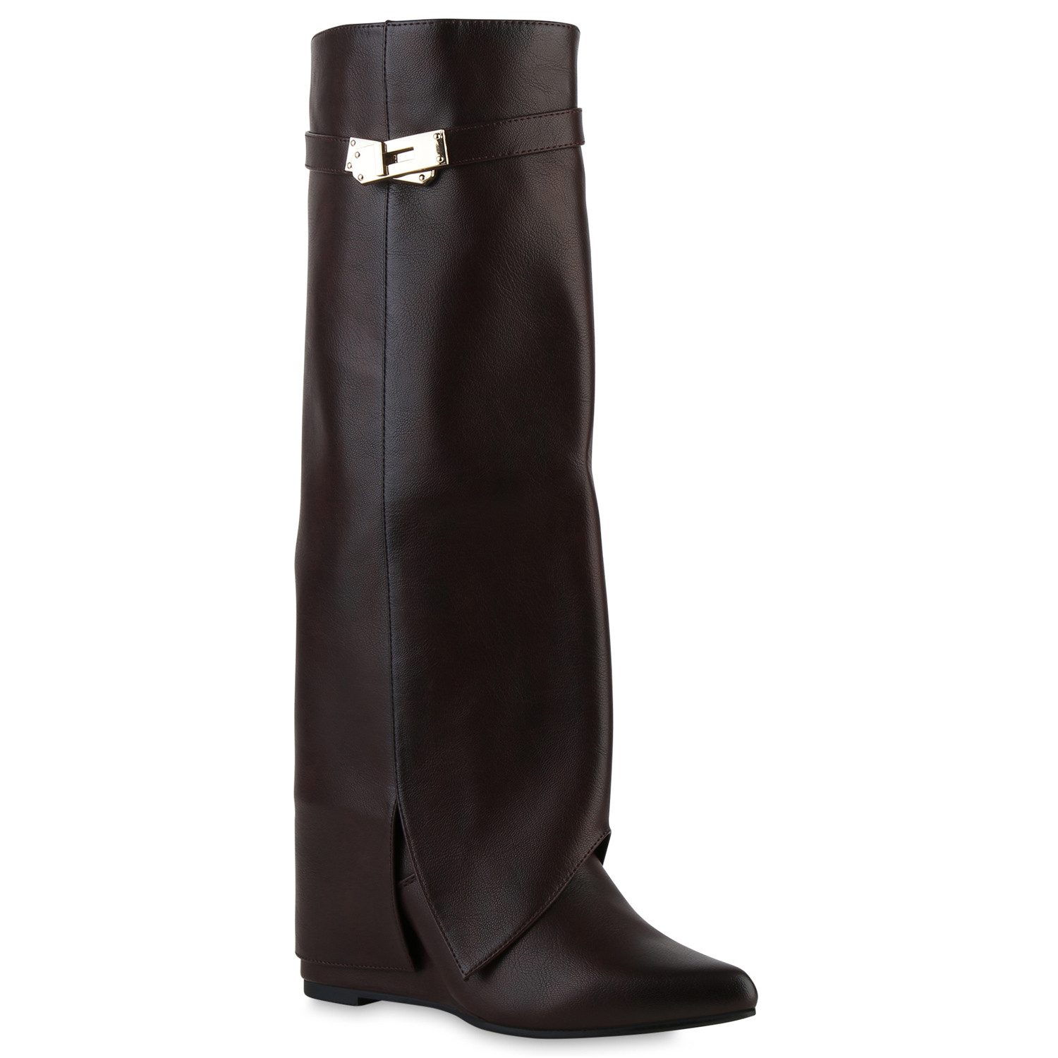 VAN HILL 841794 Pumps Damen Gefütterte Keilstiefel Stiefel Spitze Boots Sch günstig online kaufen