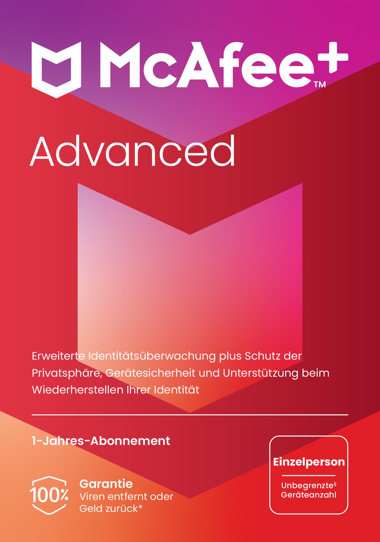 McAfee McAfee Advanced - Individual Jahreslizenz (Virenprogramm, Lizenzschlüssel)