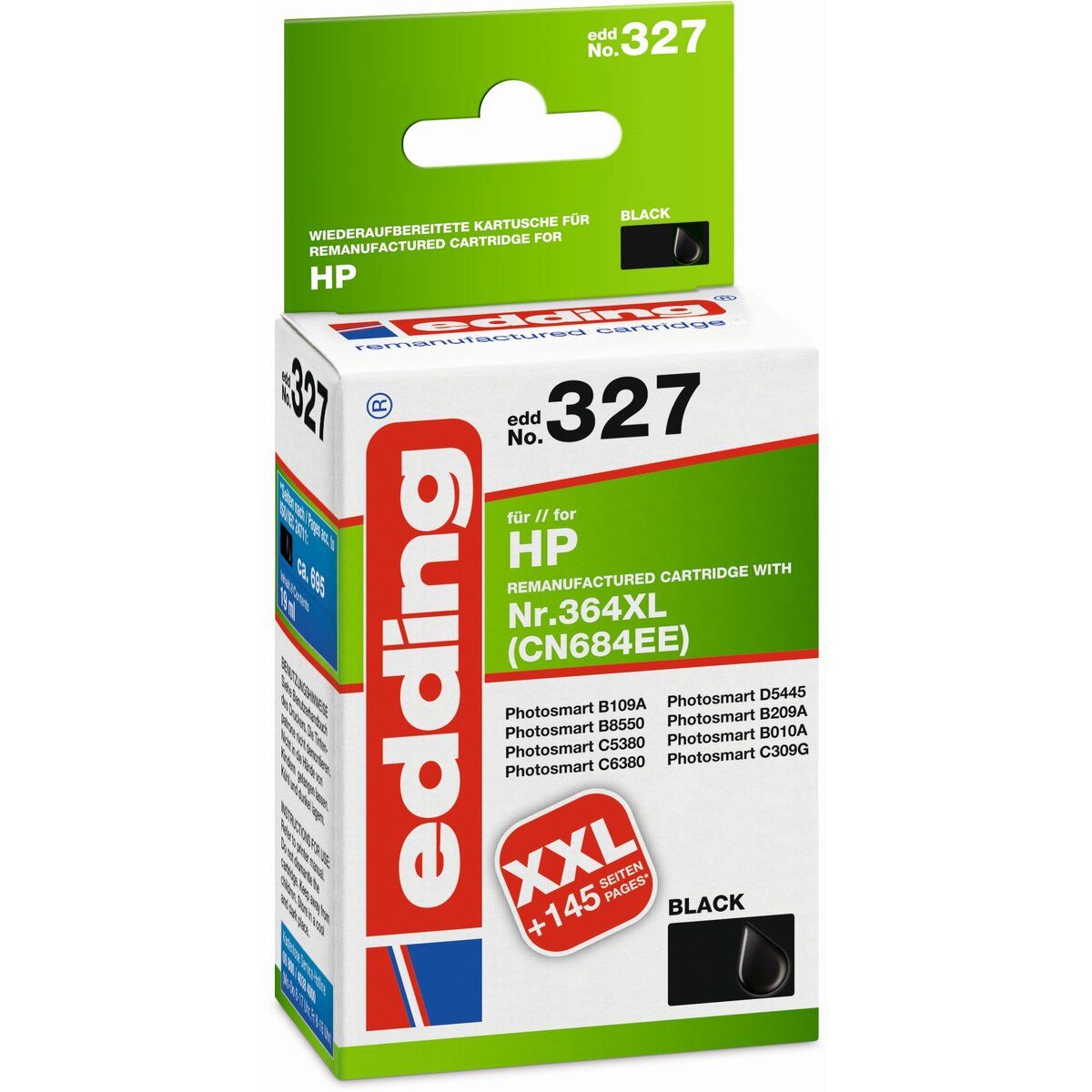 edding Tintenpatrone kompatibel mit HP 364XL black Nachfülltinte (x)
