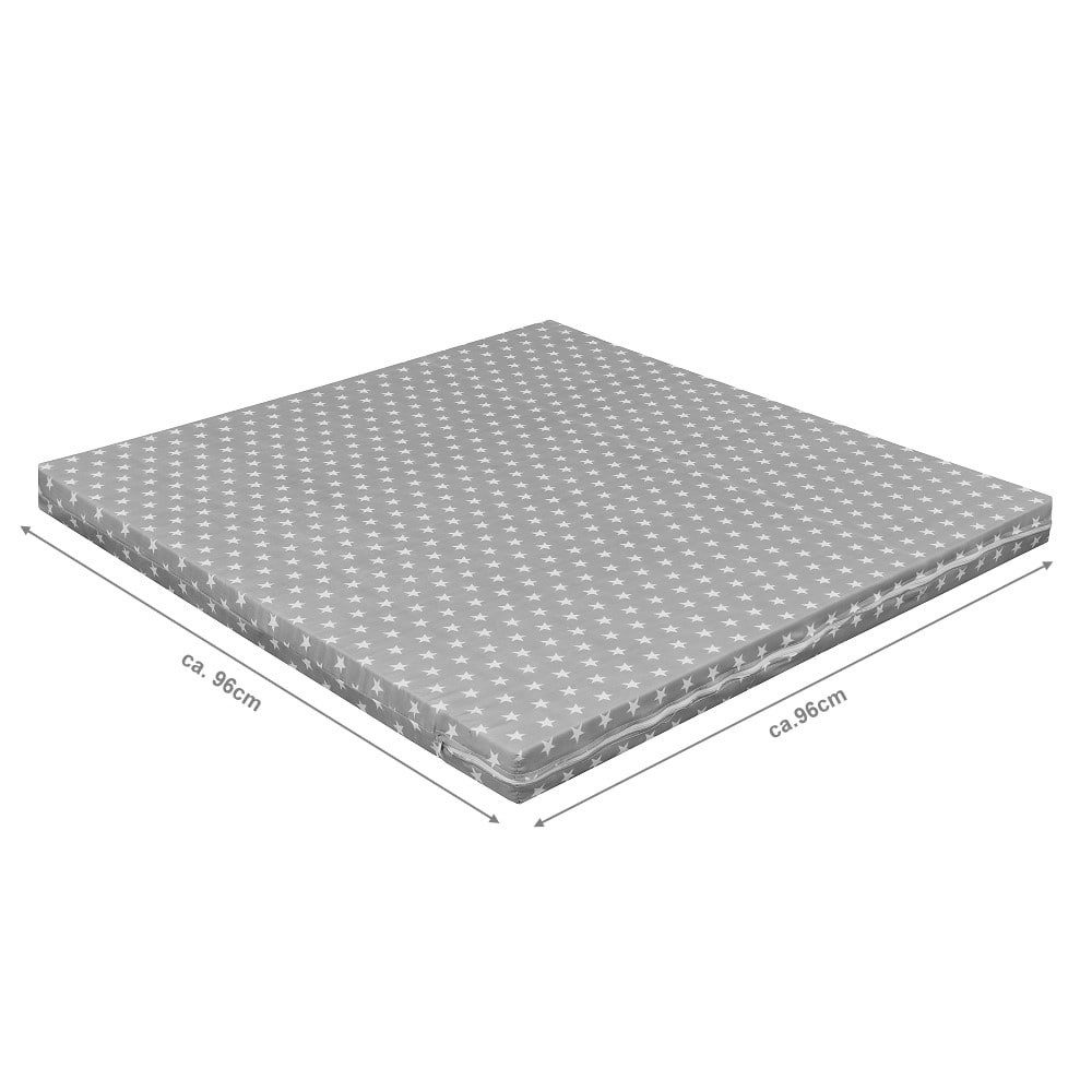 Laufgitter-Matratze Laufgittermatratze 100x100 Grey Stars, Baby-Delux, 6.00 cm hoch, Matratze für Laufgitter Laufstall 100x100 cm Grey Stars