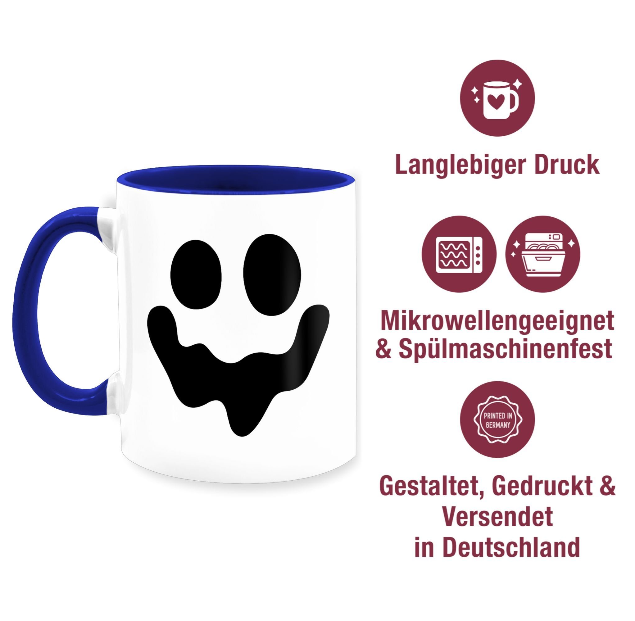 Spuk Halloween 1 Tassen Keramik, Geist Tasse Einfach Dunkelblau Gruselig, Gespenst Shirtracer