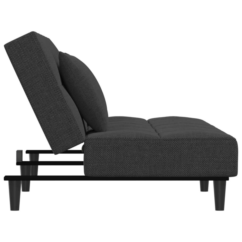 vidaXL Sofa Schlafsofa Stoff Kissen mit Dunkelgrau Schlaffu Schlafcouch 2 2-Sitzer