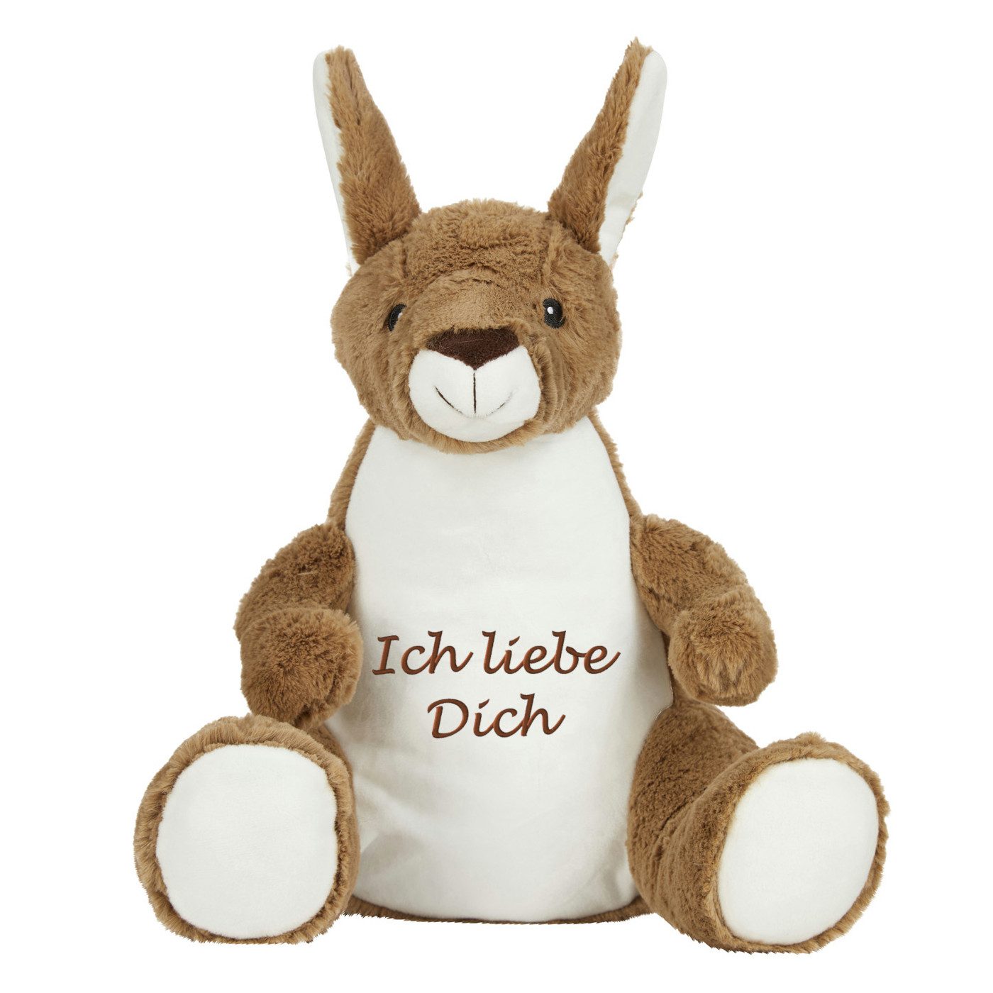 Schnoschi Kuscheltier Plüschtier hochwertig mit "Ich liebe Dich" bestickt, Stickerei mit Ich liebe Dich