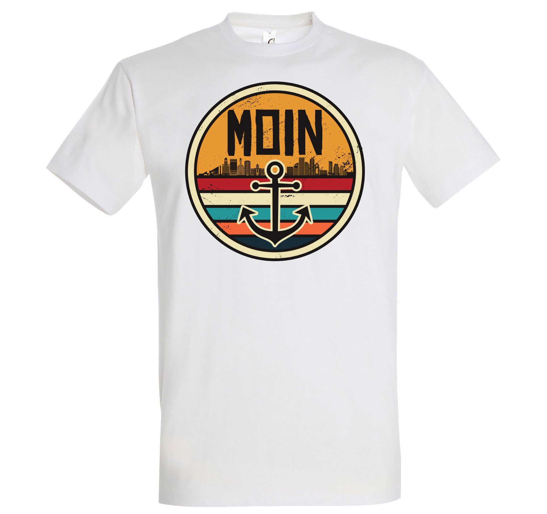 Youth Designz Print-Shirt Moin Spruch Herren T-Shirt mit modischem Anker Logo Print und Spruch Weiß