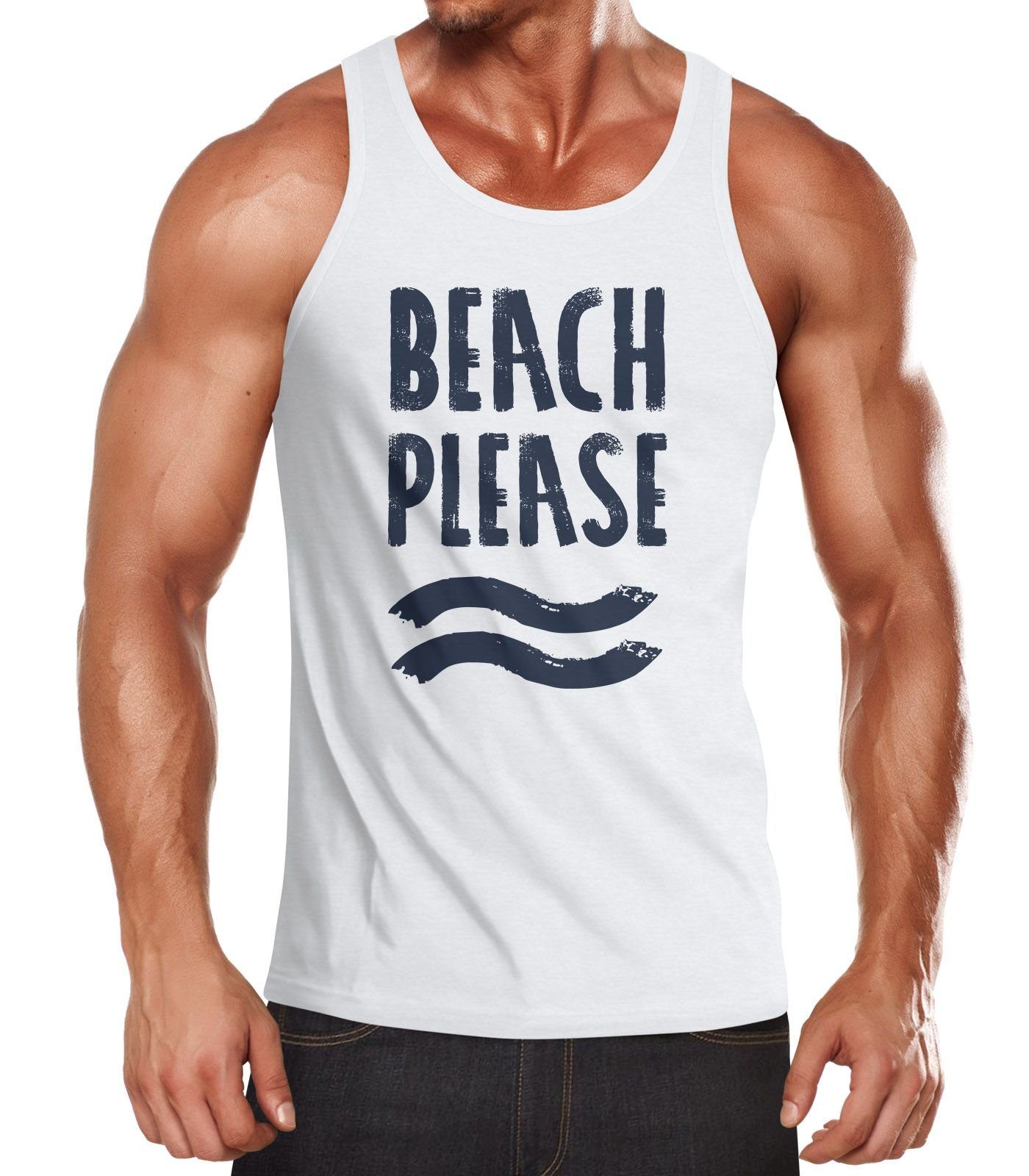 Neverless Tanktop Herren Tank-Top Beach please günstig online kaufen