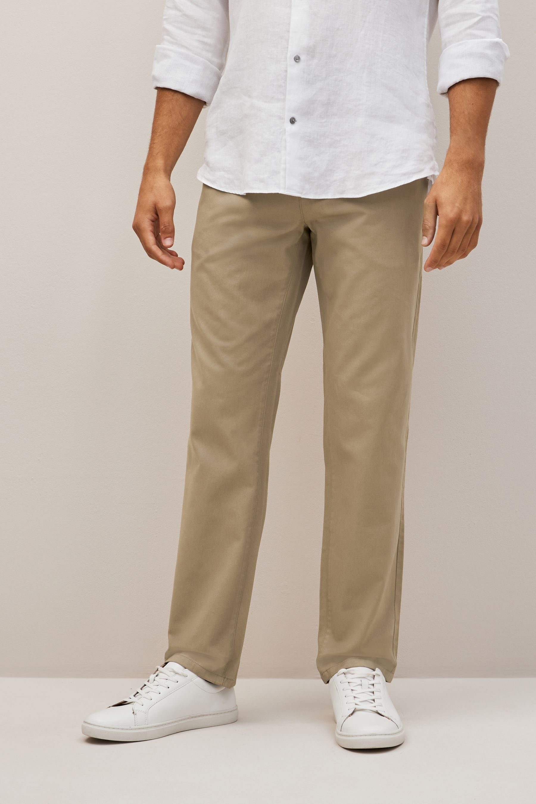 Next (1-tlg) Chinohose Fit im Straight Stone Chinohose Natural