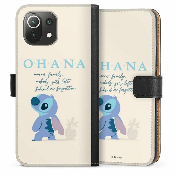DeinDesign Handyhülle Lilo & Stitch Offizielles Lizenzprodukt Disney Ohana Stitch Xiaomi Mi 11 Lite 5G NE Hülle Handy Flip Case Wallet Cover