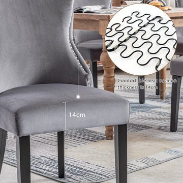 OKWISH Polsterstuhl Esszimmerstuhl Wohnzimmerstuhl Küchenstühle Samt Stuhl Massivholzstuhl (Massivholz, Esszimmerstühle, Set nur Stühle ohne Esstisch, Design-Stuhl, 2 St)