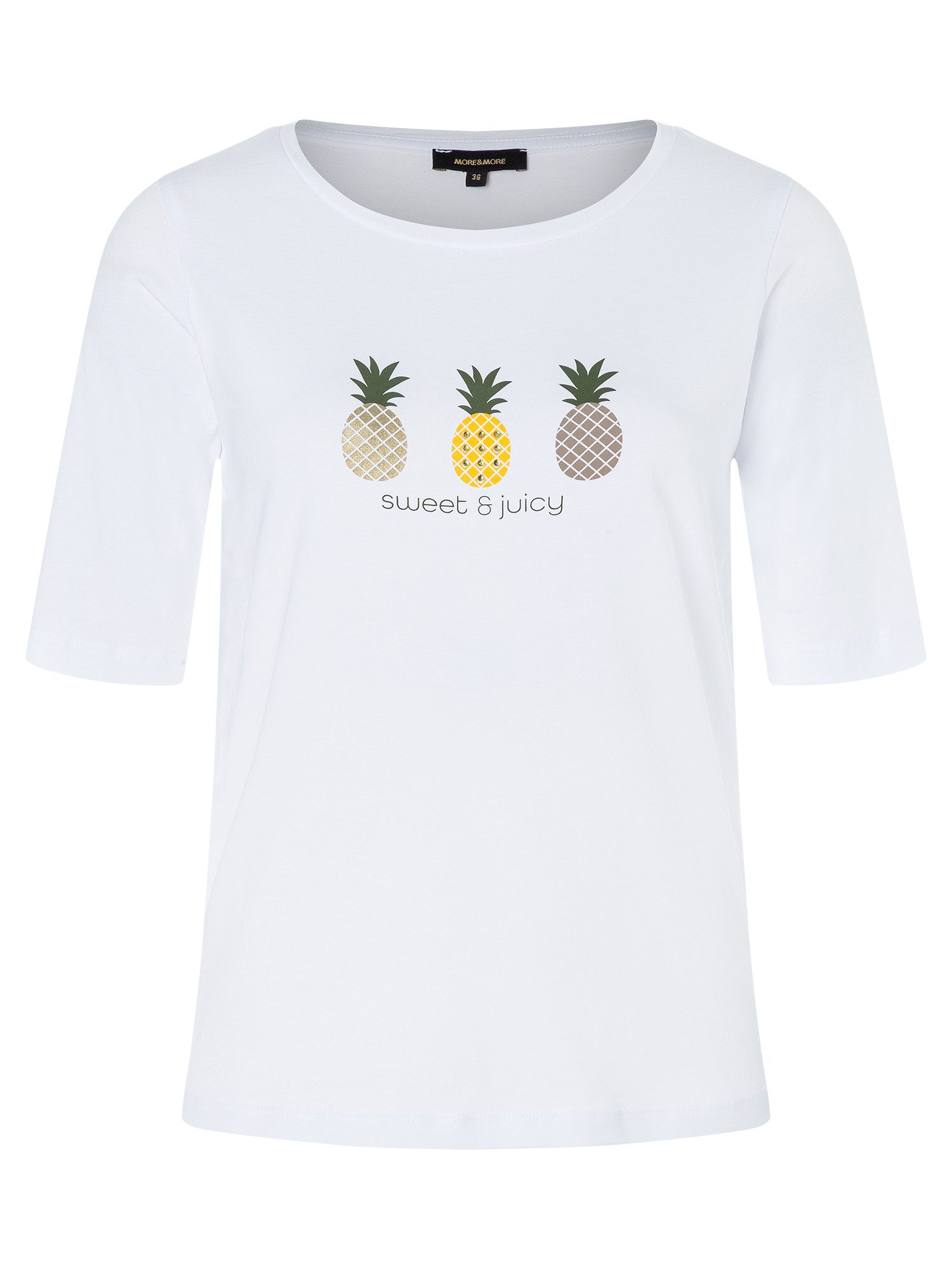 MORE&MORE Kurzarmshirt Ananasshirt günstig online kaufen