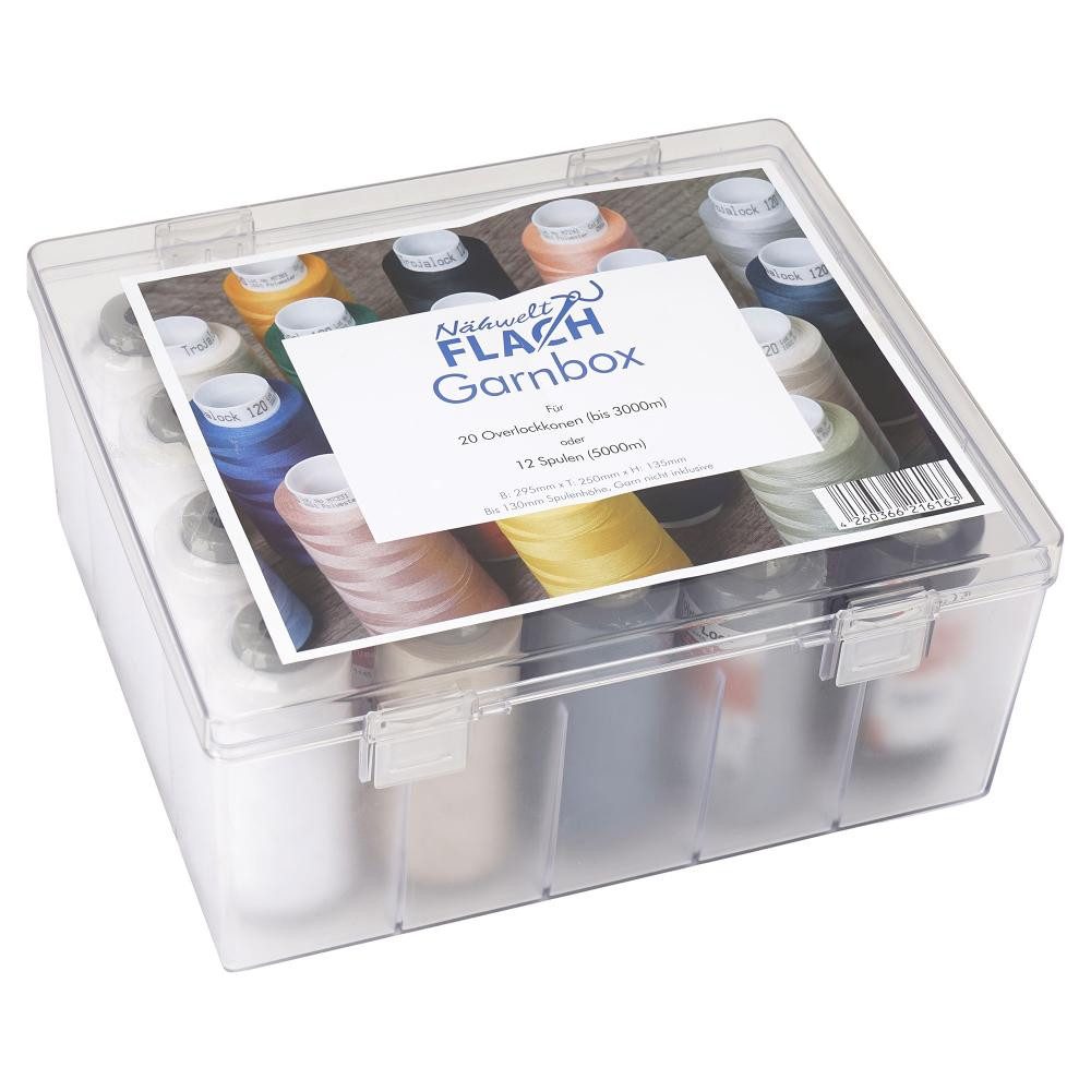 Amann - Trojalock Overlockgarn in Acryl-Garnbox gefüllt mit 20 Konen/ 2.500 Stickgarn