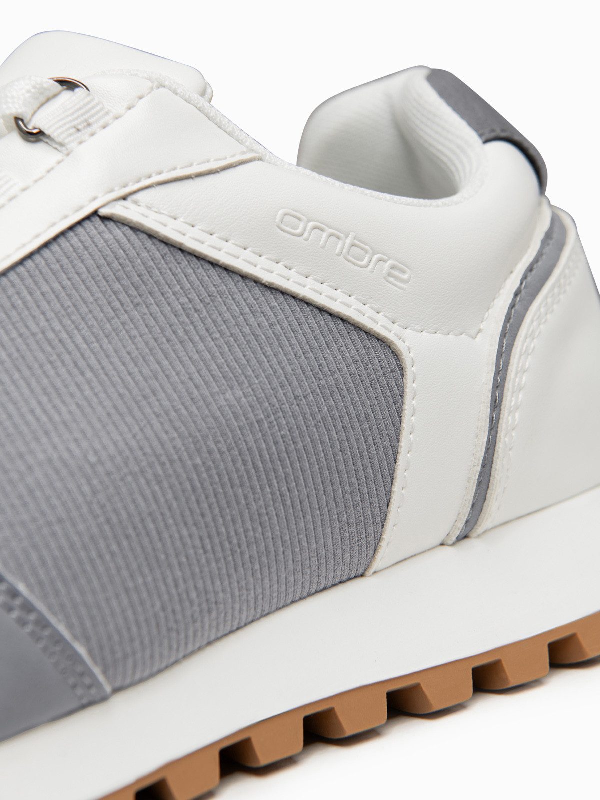 OMBRE Herren Sneaker Klassisch Komfortabel Freizeit White/light gray 42 Sneaker (kein Set, 1-tlg) Gepolstert, verstärkte Ferse