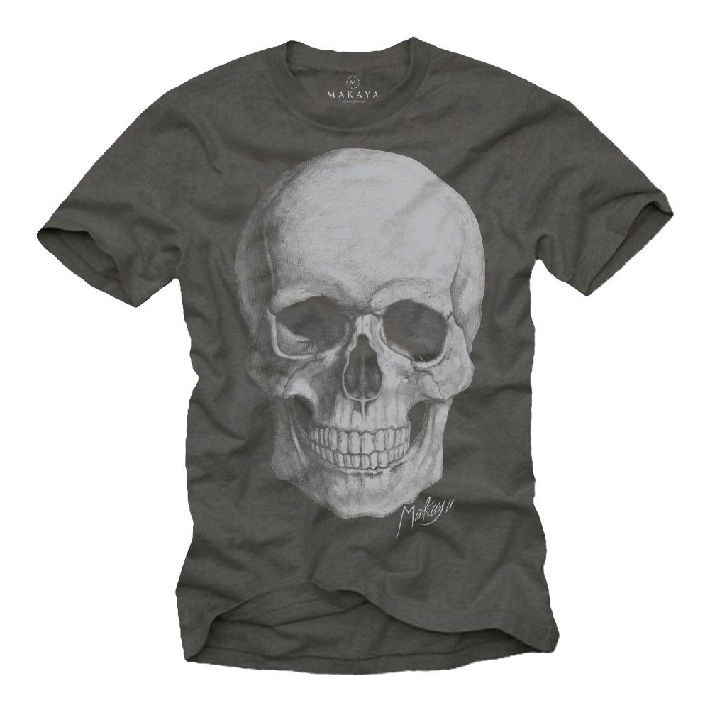 Print-Shirt Herren T-Shirt Skull Totenkopf Coole Lustige Geschenke Motorradfaher
