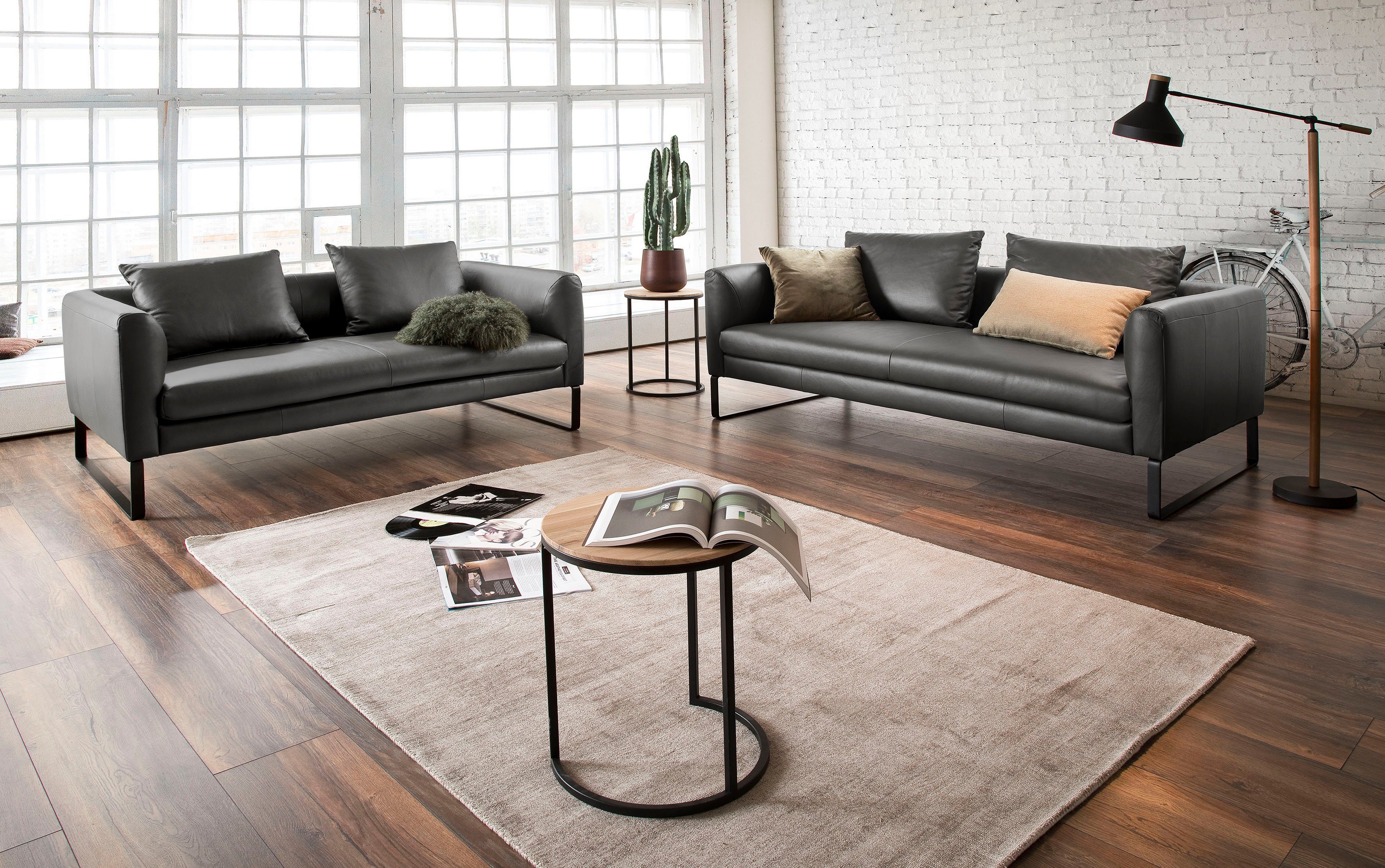3C Candy 3-Sitzer Avola Designsofa mit Lederbezug, tolle Verarbeitungsdetails, bequem und komfortabel