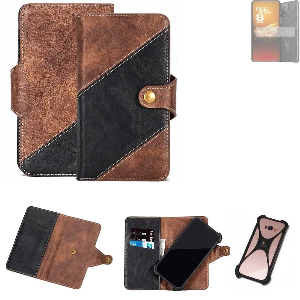 K-S-Trade Handyhülle für Asus ROG Phone 8 Pro, Handyhülle Schutzhülle Bookstyle Case Klapphülle Cover Hülle