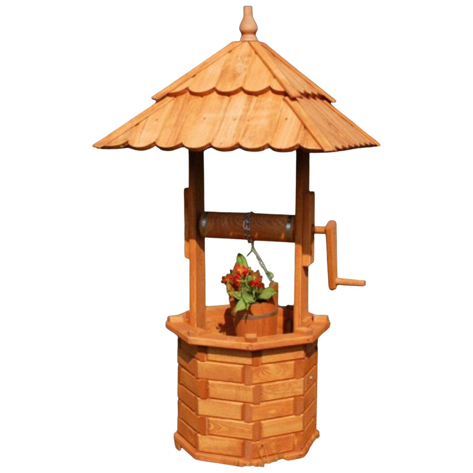 DEKO VERTRIEB BAYERN Декоративный фонтан Holzbrunnen 120 cm Gartenbrunnen imprägniert 1,20 m Garten Декоративный фонтан