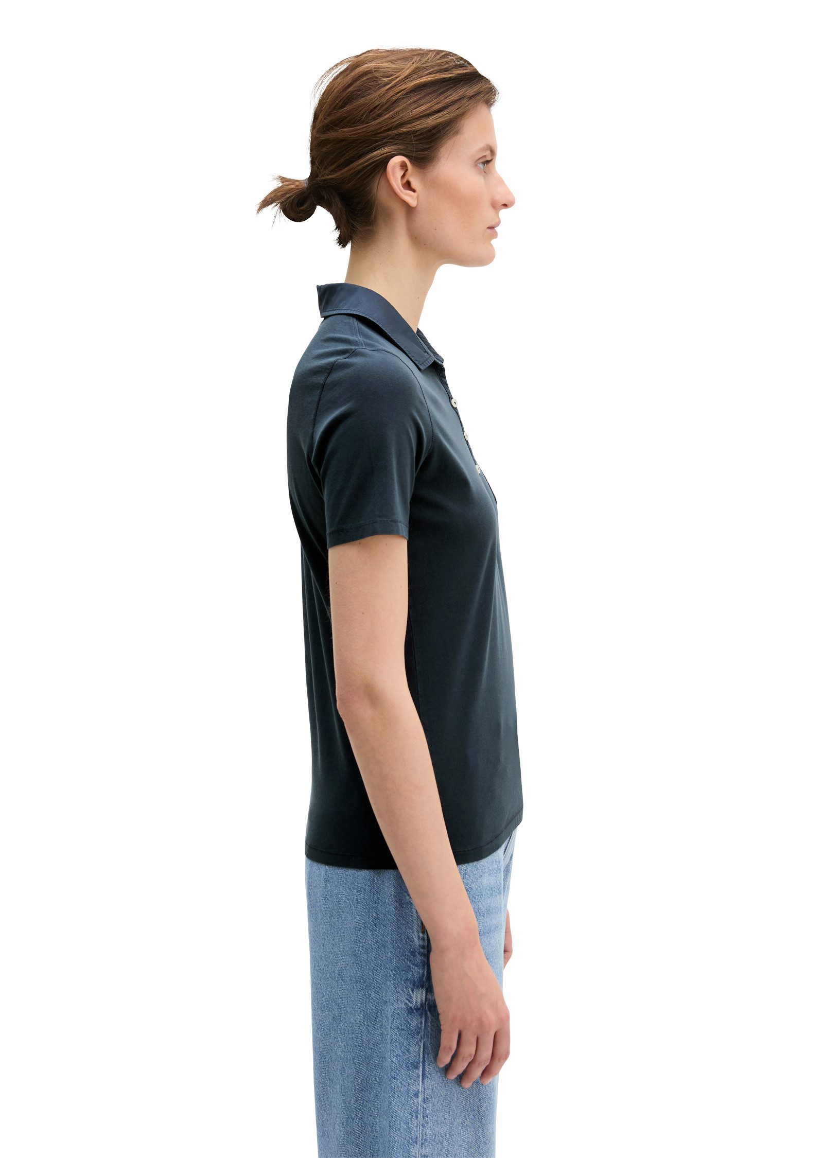 Marc O'Polo Poloshirt mit Material-Mix-Details