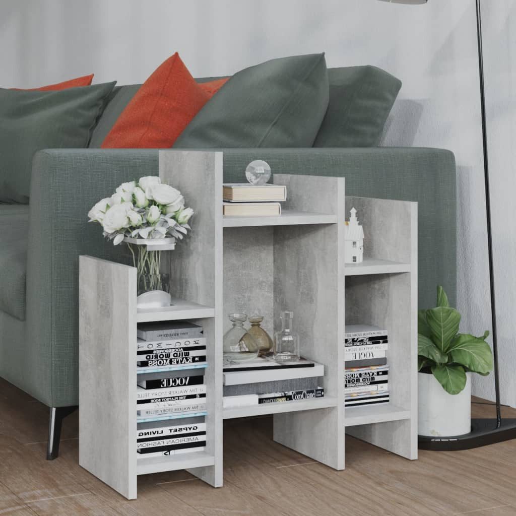 furnicato Kommode Bücherschrank Betongrau 60 x 26 x 60 cm aus Holzwerkstoff (1 St), Regal mit 6 Ablagen als Beistelltisch für das Wohnzimmer