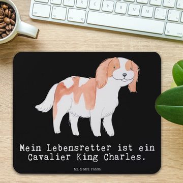 Mr. & Mrs. Panda Mauspad Cavalier King Charles Spaniel Lebensretter - Schwarz - Geschenk, Einz (1-St), Handgelenkschonend
