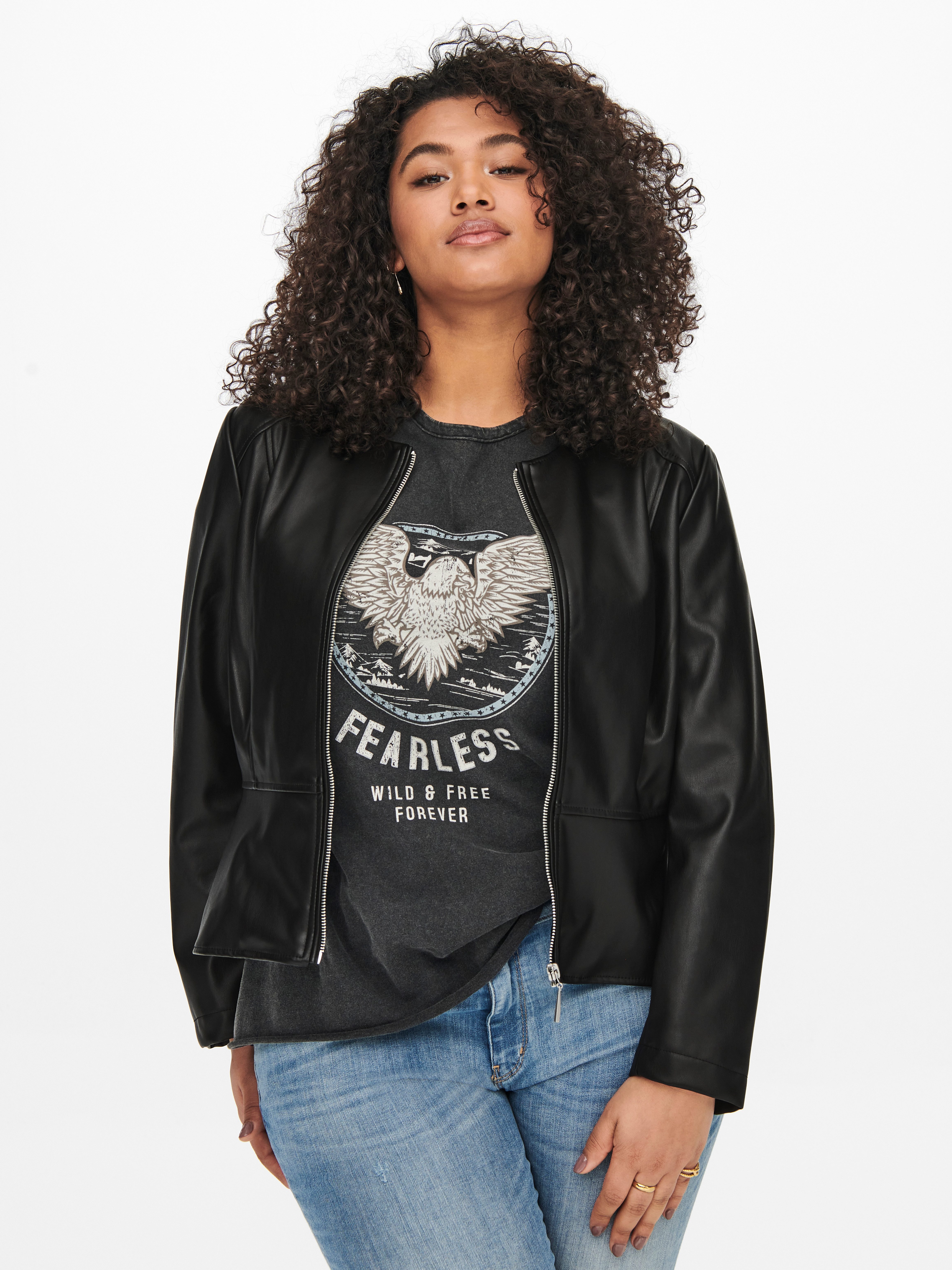 ONLY CARMAKOMA Lederimitatjacke CARSARAMY FAUX LEATHER JACKET OTW